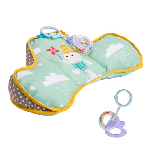 Taf Toys Baby Tummy Time Cushion | Perfect for 2-6 Months Old Babies, Enables Easier Development & Easier Parenting, Natural Developmental, Comfortable Tummy Time, Ergonomic Design, Detachable Toys