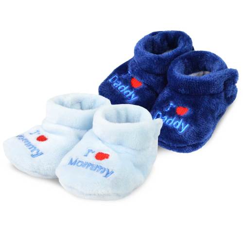 TeeHee Kids Fun and Cozy Baby Fleece Booties 2-Pack