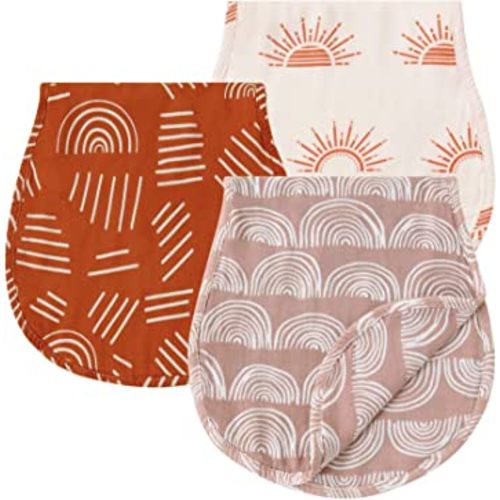 LifeTree Muslin Baby Burp Cloths - Ultra Soft 3 Pack 70% Viscose from Bamboo and 30% Cotton Large 22'' by 10'' Absorbent Milk Spit Up Rags - Burping Cloths for Newborn, Girls Boys