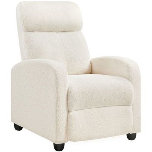 Yaheetech Upholstered Adjustable Boucle Recliner Chair with Pocket Spring, Black