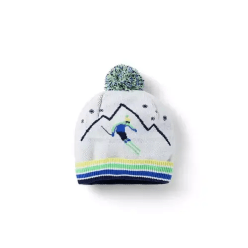 Boy Jet Ivory Ski Slope Ski Slope Pom Beanie by Janie and Jack