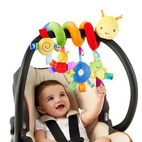 Cute Activity Musical Spiral Crib Stroller Car Seat Travel Hanging Toys Baby Boys Girls Rattles Toy