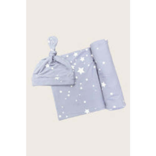 Swaddle & Beanie | Light Blue Stars – MASONgrey