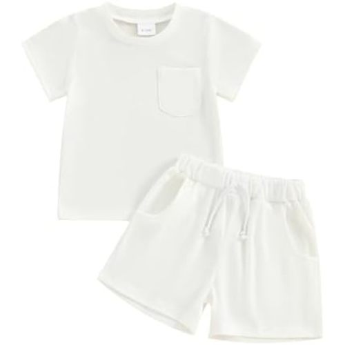 Toddler Baby Boy Girl Summer Outfits Cotton Short Sleeve Solid T-shirt Top Casual Shorts Neutral Spring Clothes
