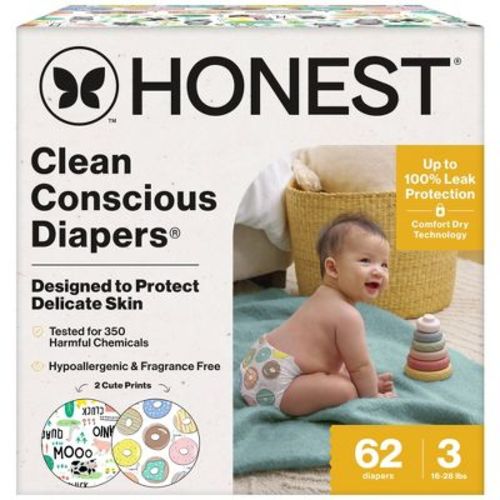 The Honest Company Clean Conscious Disposable Diapers - Feelin' Nauti & Orange You Cute - Size 3 - 62ct