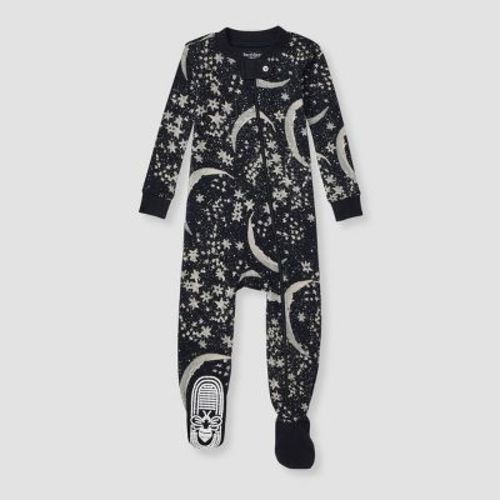 Burt's Bees Baby® Baby Boys' Snug Fit Celestial Moon Footed Pajama - Black 3-6m