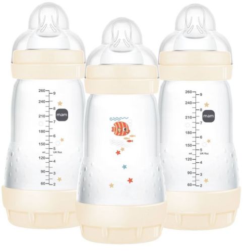 Mam Easy Start Anti-colic Baby Bottle - 2 Months+ - 9oz/3pk - Shell
