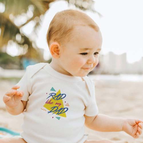 Organic Baby Onesie - Rad Like My Dad Skater | 100% Soft Cotton | Finn + Emma