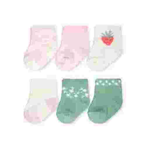 Carter's Child of Mine Newborn Girl Berry Socks 6 Pack Cotton Polyester Spandex