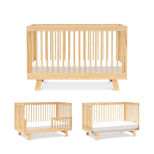 babyletto Hudson 3-in-1 Convertible Baby Crib with Toddler Bed & Daybed Conversion - Easy to Assemble - GREENGUARD Gold Certified w/ 4 Adjustable Mattress Heights - Natural