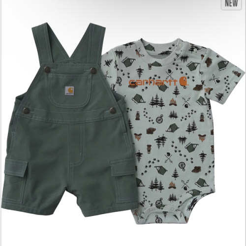 Boys' 2-Piece Short Sleeve Bodysuit & Cargo Pocket Shortall Set (Baby) | Tops | Carhartt