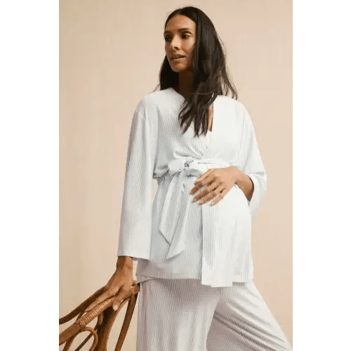 LAKE | size MEDIUM-Women | DreamModal Pajamas | Fog Maternity Kimono Bundle