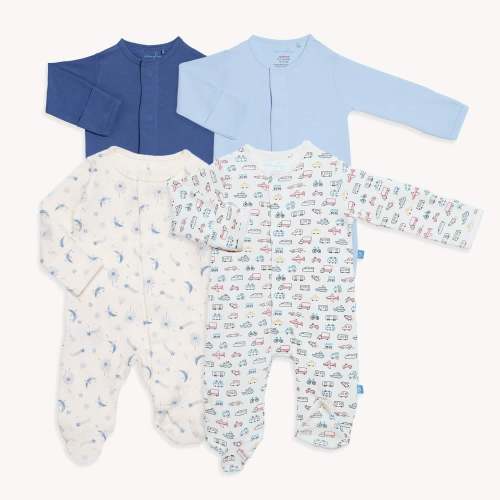 midnight motoring organic cotton magnetic footies | 4 set – Magnetic Me, Size Variety
