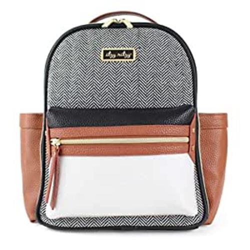 Amazon.com: Itzy Ritzy Mini Diaper Bag – Chic Backpack with Vegan Leather Changing Pad, 8 Total Pockets (4 Internal and 4 External), Grab-Top Handle and Rubber Feet, Coffee & Cream : Baby