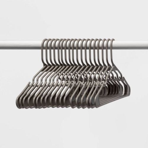18pk Plastic Hangers Gray - Room Essentials™: Clothes Storage for Dresses, Skirts, Sweaters, Pants, Shirts