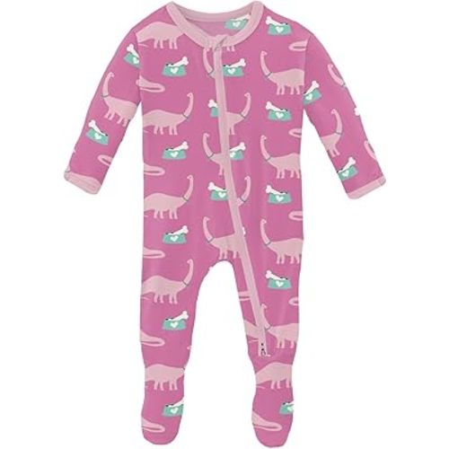 KicKee Print Footie with Zipper, Super Soft One-Piece Jammies, Seasonal Sleepwear for Babies and Kids, Spring 3 Collections