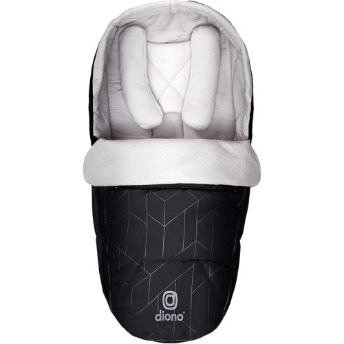 Diono Universal Newborn Pod for Sleeping with Temperature Regulation, Water Resistant Lining, Baby Head and Body Support. Easy to Adjust and Remove Stroller Footmuff for Baby, Black Midnight