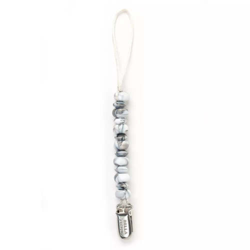 Bella Tunno Black Marble Pacifier Clip in Marble