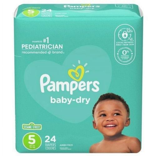 Pampers Baby-Dry Extra Protection Diapers, Size 5, 24 Count