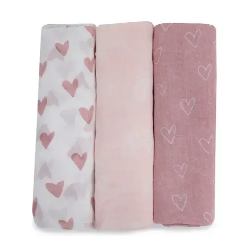 Bubba Nordic Muslin Wrap Berry/Rose 3 Pack | Baby Bunting NZ