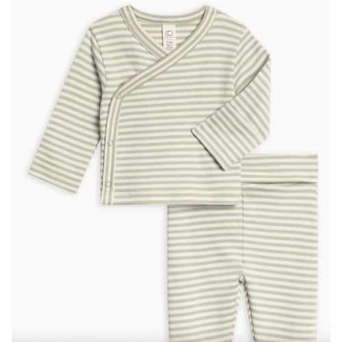 Riley 2 Piece Kimono Wrap Top and Pant Set - 0 to 3 Months