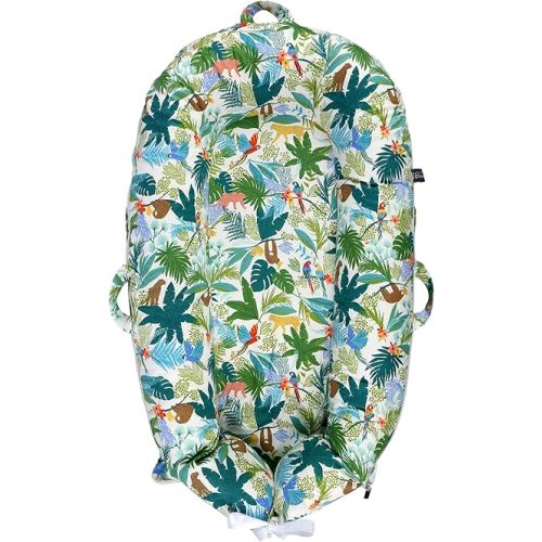 Newborn Lounger Cover for DockATot Deluxe | 100% Cotton Baby Lounger Extra Cover | Hypoallergenic Infant Baby Nest Replacement Cover for Dock A Tot Docks Deluxe+ Lush Jungle Daytime(Cover Only)