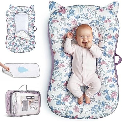 Baby Lounger for Newborn 0-24 Months, Cotton Infant Support Cushion
