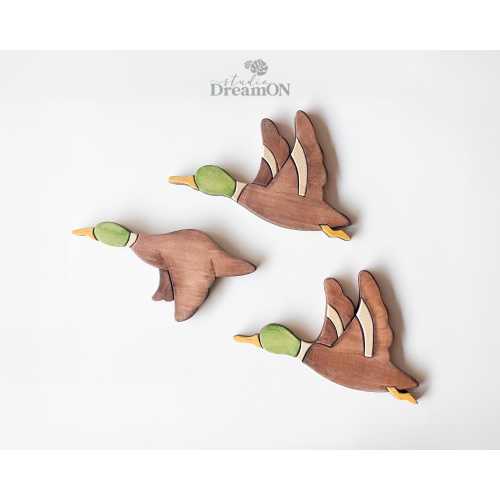 Flying Mallard Ducks Wooden Wall Art Decor - Lake House Decor for Wall - Fathers Day Gift