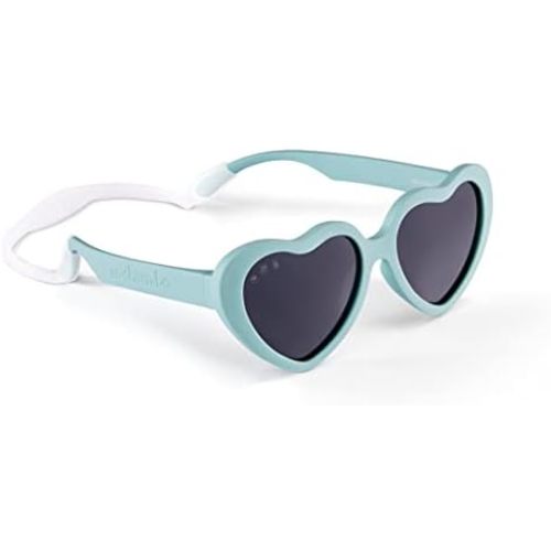 ROSHAMBO Unbreakable Baby Toddler Heart Sunglasses with Strap – Infants 0-24 months Girls Boys 2-4 years – Polarized Lens