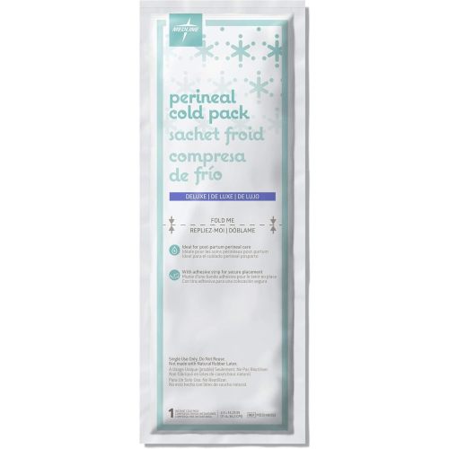 Medline Deluxe Perineal Cold Packs with Adhesive Strip, 4.5" x 14.25", Pack of 24, Ideal for Postpartum Perineal Care