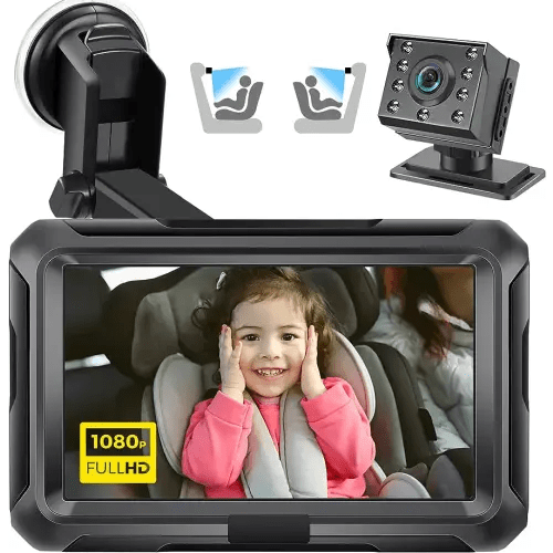 Zacro 1080P Baby Car Camera, 4.3" Baby Camera for Car, with HD Night Vision, 150° Wide View Angle Baby, 360° Rotatable, for Baby Rear Facing Seat