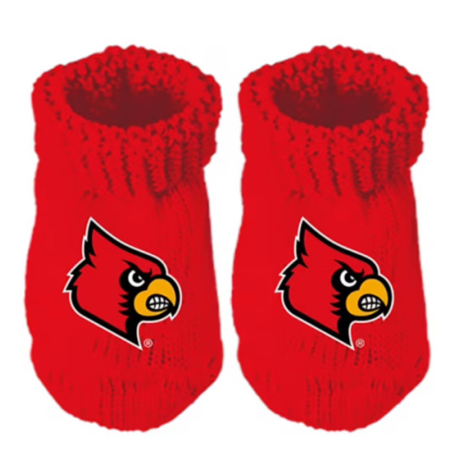 Louisville Cardinals Team Color Baby RED Bootie Boxed Set - 10190357
