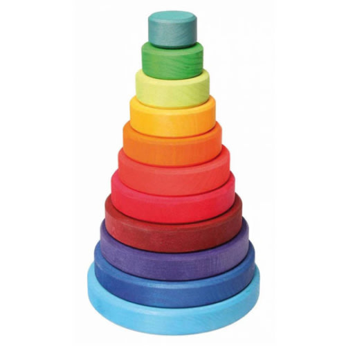 Wooden Stacking Toy | Grimms Spiel & Holz | Rainbow Tower