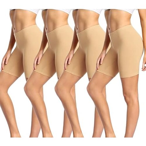 wirarpa Women's Cotton Boy Shorts Underwear Anti Chafing Soft Biker Short Plus Boy Shorts Panties 4 Pack