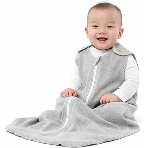 Baby Deedee Sleep nest Basic Cotton Baby Sleeping Bag Sack Toddler, Calming Gray, Medium (6-18 Month)
