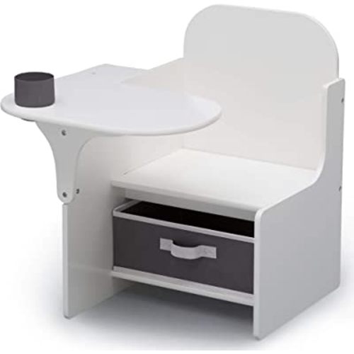 Delta Children MySize Chair Desk With Storage Bin, Bianca White