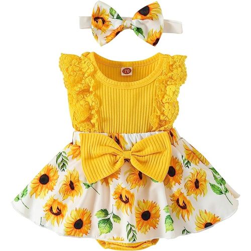 Amazon.com: Mubineo Baby Girl Summer Clothes Outfits Sleeveless Lace Floral Romper Dress Newborn Outfit: Clothing, Shoes & Jewelry