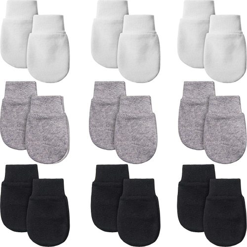 9 Pairs Newborn Baby Mittens Infant Toddler Gloves No Scratch Mittens Unisex Cotton Gloves for 0-6 Months Baby Boys Girls