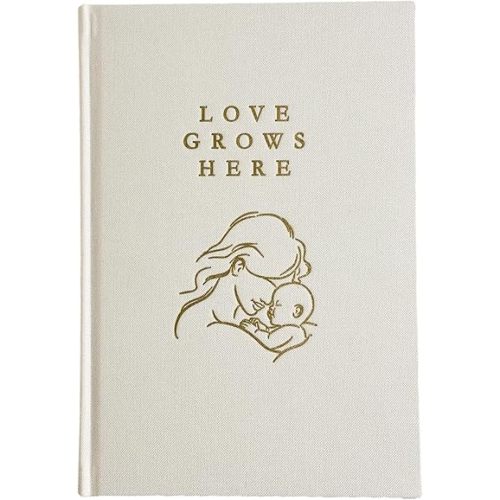 Cream Linen Pregnancy Journal and Baby Memory Book (0-5 Years) - Gender Neutral - Pregnancy Must Haves - Baby Shower Gifts - Baby Book Keepsake - Baby Scrapbook - Mom Journal - Pregnancy Scrapbook