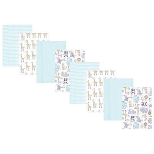 Hudson Baby Boys and Girls Cotton Poly Flannel Burp Cloths 8-Pack, Kangaroo, One Size