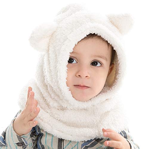 Baby Girls Winter Hat Boys Warm Scarf Hat Kids Thick Earflap Hood Cap with Ear 6M-7T