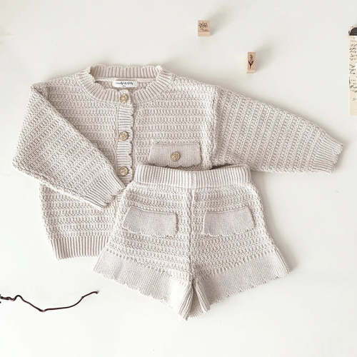 Knitted Cardigan and Peplum Shorts Set - 12m