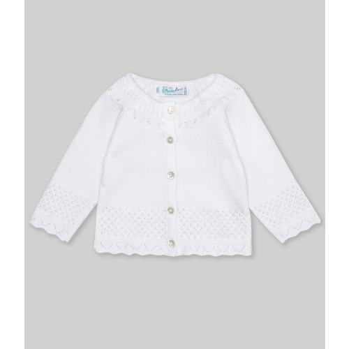 Feltman Brothers Baby Girls Pointelle Ruffle Button Front Sweater