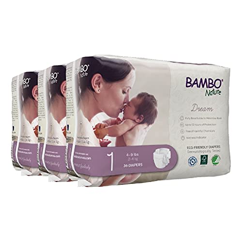Bambo Nature Premium Baby Diapers (SIZES 0 TO 6 AVAILABLE), Size 1, 108 Count