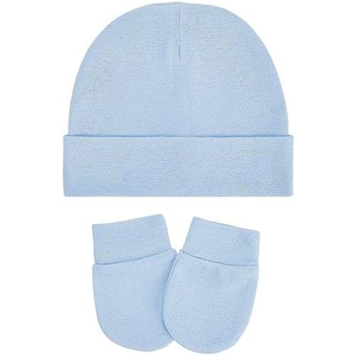 Zando Baby Hats and Mittens Newborn Hospital Hat Essentials Warm Knit Beanie Safety Anti-Scratch for Boys Girls 0-6M