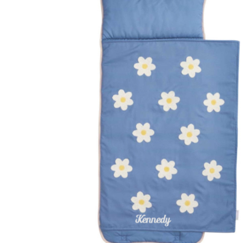 Mackenzie Blue Chenille Daisies Nap Mat