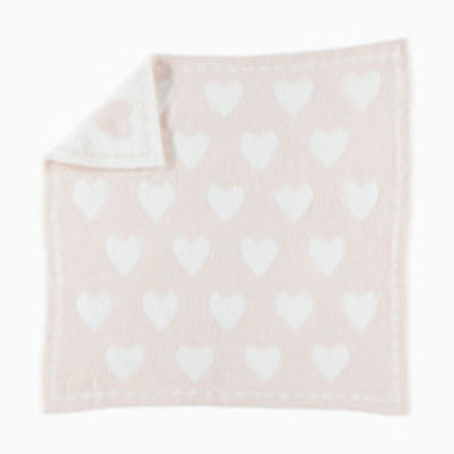 Barefoot Dreams CozyChic Dream Receiving Blanket - Pink/White/Hearts