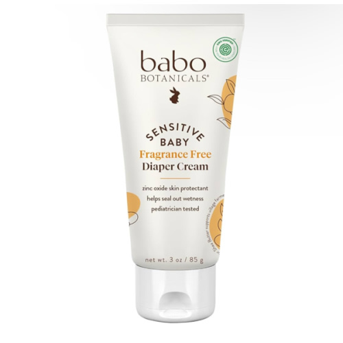 Babo Botanicals Sensitive Baby Fragrance-Free Diaper Cream - 25% Natural Zinc Oxide - Calendula, Shea & Cocoa Butter - EWG Verified - Vegan- from Birth on - 1 or 2 Pack Tube - 6oz Jar