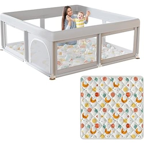 Baby Playpen with Mat Small Playpen for Babies and Toddlers 50 x 50 inch Baby Fence Playards