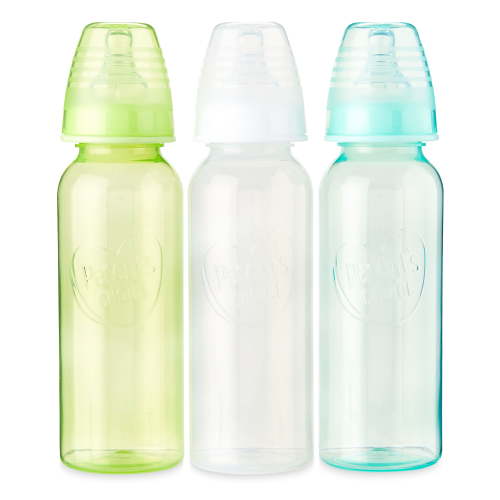Parent's Choice Newborn Standard Neck Tinted Bottle, 9 Fl oz, 0+ Months, 3 Pack, Multicolor HSA/FSA Eligible